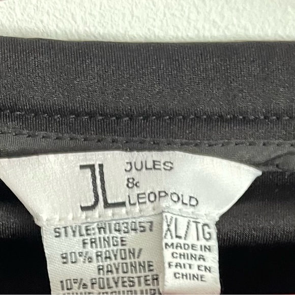 Jules & Leopold Black Fringe Mini Skirt - Picture 2 of 4